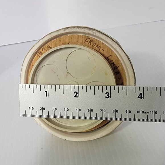 Musical Figurine Girl In Yellow With White Cat Schmid Welcher Vintage 70's - Picture 11 of 11